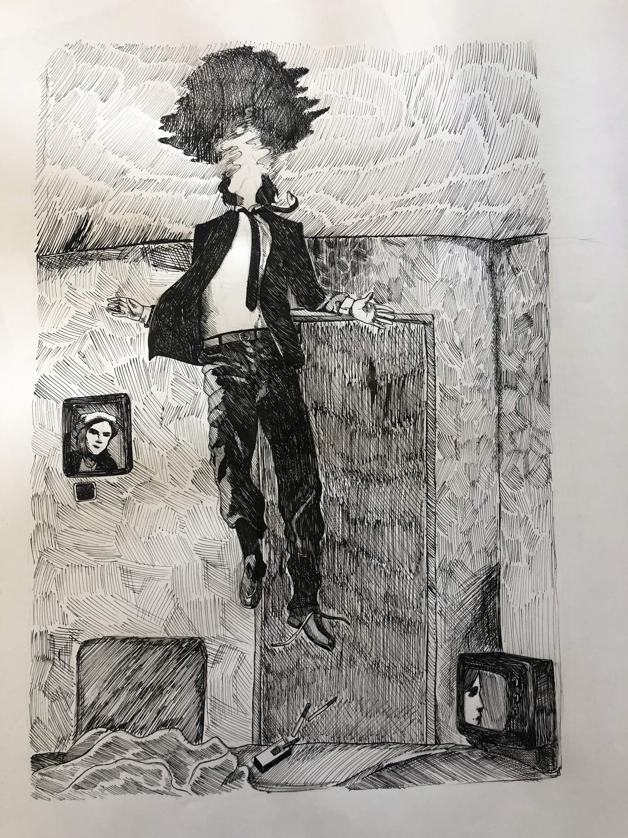 Illustration homme volant